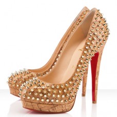Plataformas Christian Louboutin Bianca Spikes de 140 mm, color dorado Plataformas Christian Louboutin Bianca Spikes de 140 mm, color dorado