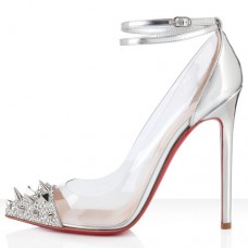Zapatos de tacón Christian Louboutin Pivichic de 120 mm, color plata. Zapatos de tacón Christian Louboutin Pivichic de 120 mm, color plata.