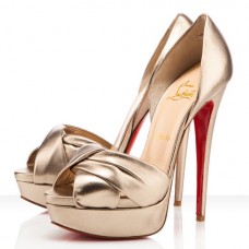 Sandalias Christian Louboutin Volpi de 140 mm, color platino. Sandalias Christian Louboutin Volpi de 140 mm, color platino.
