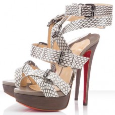 Sandalias Christian Louboutin Toutenkaboucle de 140 mm, color gris claro Sandalias Christian Louboutin Toutenkaboucle de 140 mm, color gris claro