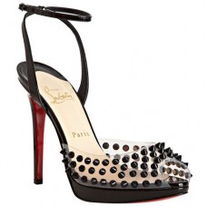 Sandalias Christian Louboutin Jeannette Spiked de 120 mm, color negro. Sandalias Christian Louboutin Jeannette Spiked de 120 mm, color negro.