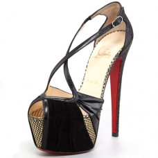 Sandalias Christian Louboutin Divinoche de 160 mm, color negro. Sandalias Christian Louboutin Divinoche de 160 mm, color negro.