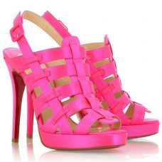 Sandalias Christian Louboutin Paquita de 120 mm, color rosa matador. Sandalias Christian Louboutin Paquita de 120 mm, color rosa matador.