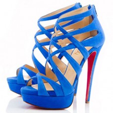 Sandalias Christian Louboutin Balota de 140 mm, color azul. Sandalias Christian Louboutin Balota de 140 mm, color azul.