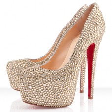 Plataformas Christian Louboutin Daffodile Strass de 160 mm, color oro Plataformas Christian Louboutin Daffodile Strass de 160 mm, color oro