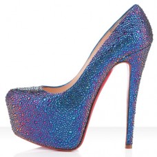 Plataformas Christian Louboutin Daffodile Strass de 160 mm, color azul Plataformas Christian Louboutin Daffodile Strass de 160 mm, color azul