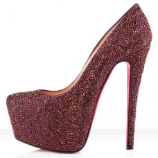 Plataformas Christian Louboutin Daffodile Strass de 160 mm color ciruela Plataformas Christian Louboutin Daffodile Strass de 160 mm color ciruela