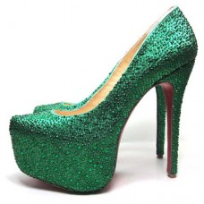 Plataformas Christian Louboutin Daffodile de 160 mm, color verde oscuro Plataformas Christian Louboutin Daffodile de 160 mm, color verde oscuro