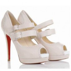 Zapatos de tacón Mary Jane Christian Louboutin Luly de 140 mm, color blanco. Zapatos de tacón Mary Jane Christian Louboutin Luly de 140 mm, color blanco.