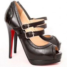 Zapatos de tacón Mary Jane Christian Louboutin Luly de 140 mm, color negro. Zapatos de tacón Mary Jane Christian Louboutin Luly de 140 mm, color negro.