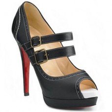 Zapatos de tacón Mary Jane Lillian de Christian Louboutin de 140 mm, color negro. Zapatos de tacón Mary Jane Lillian de Christian Louboutin de 140 mm, color negro.