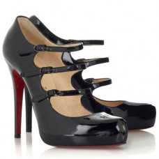 Zapatos de tacón Mary Jane Christian Louboutin Dillian de 120 mm, color negro. Zapatos de tacón Mary Jane Christian Louboutin Dillian de 120 mm, color negro.