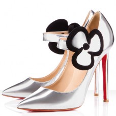 Zapatos de tacón Mary Jane Pensee de Christian Louboutin, 120 mm, color plata. Zapatos de tacón Mary Jane Pensee de Christian Louboutin, 120 mm, color plata.