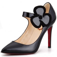 Zapatos de tacón Mary Jane Pensee de Christian Louboutin de 100 mm, color negro. Zapatos de tacón Mary Jane Pensee de Christian Louboutin de 100 mm, color negro.