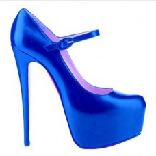 Zapatos de tacón Mary Jane Lady Daf de Christian Louboutin, 160 mm, color azul oscuro. Zapatos de tacón Mary Jane Lady Daf de Christian Louboutin, 160 mm, color azul oscuro.