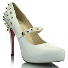 Zapatos de tacón Mary Jane Christian Louboutin Mad de 120 mm, color blanco. Zapatos de tacón Mary Jane Christian Louboutin Mad de 120 mm, color blanco.
