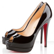 Zapatos de tacón Christian Louboutin Altadama de 140 mm con puntera abierta, color negro. Zapatos de tacón Christian Louboutin Altadama de 140 mm con puntera abierta, color negro.
