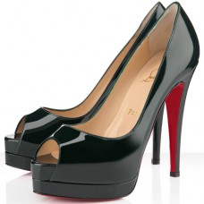 Zapatos de tacón Christian Louboutin Altadama de 140 mm con puntera abierta, color verde. Zapatos de tacón Christian Louboutin Altadama de 140 mm con puntera abierta, color verde.