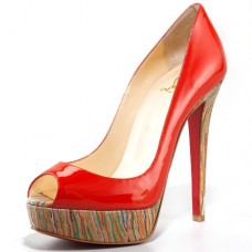 Zapatos de tacón Christian Louboutin Banana de 140 mm con puntera abierta, color rojo. Zapatos de tacón Christian Louboutin Banana de 140 mm con puntera abierta, color rojo.