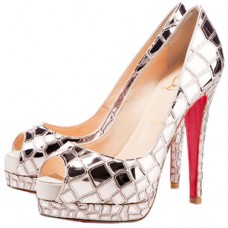 Christian Louboutin Sobek Zapatos de tacón peep toe de 100 mm Platine Christian Louboutin Sobek Zapatos de tacón peep toe de 100 mm Platine