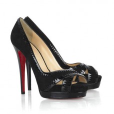 Zapatos de tacón Christian Louboutin Very Jaws de 140 mm con puntera abierta, color negro. Zapatos de tacón Christian Louboutin Very Jaws de 140 mm con puntera abierta, color negro.