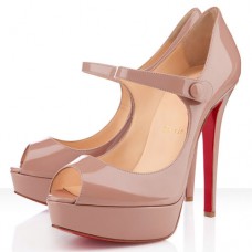 Zapatos de tacón Christian Louboutin Bana de 140 mm con puntera abierta, color nude. Zapatos de tacón Christian Louboutin Bana de 140 mm con puntera abierta, color nude.