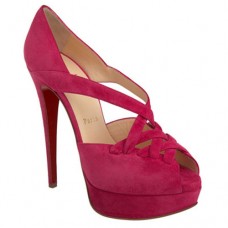 Zapatos de tacón Christian Louboutin Lady Corset de 140 mm con puntera abierta, color rosa matador. Zapatos de tacón Christian Louboutin Lady Corset de 140 mm con puntera abierta, color rosa matador.