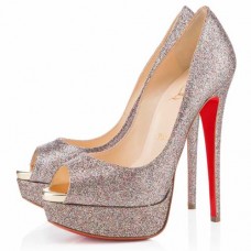 Zapatos de tacón Christian Louboutin Lady de 140 mm con puntera abierta, multicolor. Zapatos de tacón Christian Louboutin Lady de 140 mm con puntera abierta, multicolor.