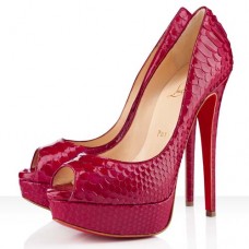 Zapatos de tacón Christian Louboutin Lady de 140 mm con puntera abierta, color rosa. Zapatos de tacón Christian Louboutin Lady de 140 mm con puntera abierta, color rosa.