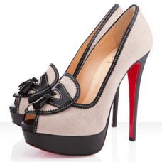 Zapatos de tacón Christian Louboutin Alta Campus de 140 mm con puntera abierta, color natural. Zapatos de tacón Christian Louboutin Alta Campus de 140 mm con puntera abierta, color natural.