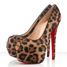 Zapatos de tacón Christian Louboutin Highness de 160 mm con puntera abierta y estampado de leopardo. Zapatos de tacón Christian Louboutin Highness de 160 mm con puntera abierta y estampado de leopardo.