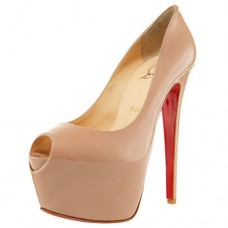 Zapatos de tacón Christian Louboutin Highness de 160 mm con puntera abierta, color beige. Zapatos de tacón Christian Louboutin Highness de 160 mm con puntera abierta, color beige.