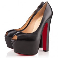 Zapatos de tacón Christian Louboutin Shameless de 160 mm con puntera abierta, color negro.