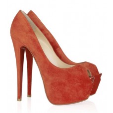 Zapatos de tacón Christian Louboutin Highness de 160 mm con puntera abierta, color naranja. Zapatos de tacón Christian Louboutin Highness de 160 mm con puntera abierta, color naranja.