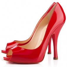 Zapatos de tacón Christian Louboutin Maryl de 120 mm con puntera abierta, color rojo. Zapatos de tacón Christian Louboutin Maryl de 120 mm con puntera abierta, color rojo.