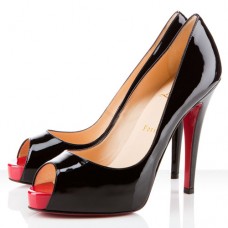 Zapatos de tacón Christian Louboutin Very Prive de 120 mm con puntera abierta, color negro. Zapatos de tacón Christian Louboutin Very Prive de 120 mm con puntera abierta, color negro.