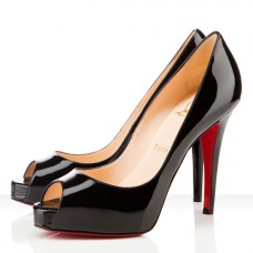 Zapatos de tacón Christian Louboutin Very Prive de 120 mm con puntera abierta, color negro. Zapatos de tacón Christian Louboutin Very Prive de 120 mm con puntera abierta, color negro.