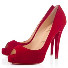 Zapatos de tacón Christian Louboutin Very Prive de 120 mm con puntera abierta, color rojo. Zapatos de tacón Christian Louboutin Very Prive de 120 mm con puntera abierta, color rojo.