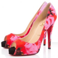 Zapatos de tacón Christian Louboutin Very Prive de 120 mm con puntera abierta, color rosa.