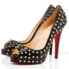 Zapatos de tacón Christian Louboutin Very Prive de 120 mm con puntera abierta, color negro. Zapatos de tacón Christian Louboutin Very Prive de 120 mm con puntera abierta, color negro.