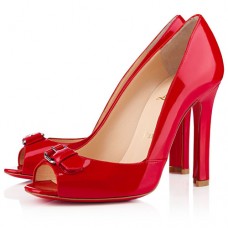 Zapatos de tacón Christian Louboutin Openbelt de 100 mm con puntera abierta, color rojo. Zapatos de tacón Christian Louboutin Openbelt de 100 mm con puntera abierta, color rojo.