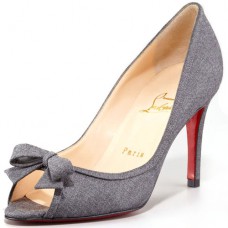 Zapatos de tacón Christian Louboutin Milady de 80 mm con puntera abierta, color gris claro Zapatos de tacón Christian Louboutin Milady de 80 mm con puntera abierta, color gris claro