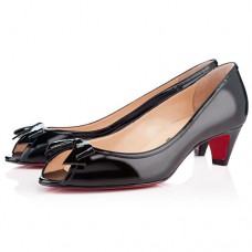 Zapatos de tacón Christian Louboutin Milady de 40 mm con puntera abierta, color negro. Zapatos de tacón Christian Louboutin Milady de 40 mm con puntera abierta, color negro.
