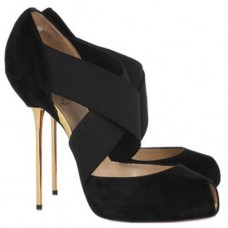 Zapatos de tacón Christian Louboutin Big Dorcet de 120 mm con puntera abierta, color negro. Zapatos de tacón Christian Louboutin Big Dorcet de 120 mm con puntera abierta, color negro.