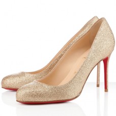 Zapatos de tacón Christian Louboutin Fifi de 80 mm, color dorado. Zapatos de tacón Christian Louboutin Fifi de 80 mm, color dorado.