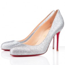 Zapatos de tacón Christian Louboutin Fifi de 80 mm, color plata. Zapatos de tacón Christian Louboutin Fifi de 80 mm, color plata.