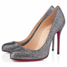 Zapatos de tacón Christian Louboutin Fifi Strass de 100 mm, color gris. Zapatos de tacón Christian Louboutin Fifi Strass de 100 mm, color gris.