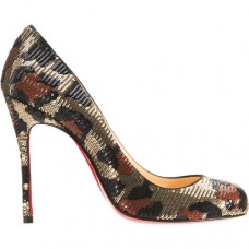 Zapatos de tacón Christian Louboutin Fifi de 100 mm con estampado de leopardo. Zapatos de tacón Christian Louboutin Fifi de 100 mm con estampado de leopardo.