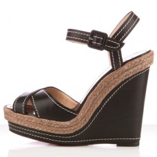 Sandalias de cuña Christian Louboutin Almería de 120 mm negras Sandalias de cuña Christian Louboutin Almería de 120 mm negras