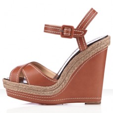 Sandalias de cuña Christian Louboutin Almería de 120 mm color fauve Sandalias de cuña Christian Louboutin Almería de 120 mm color fauve